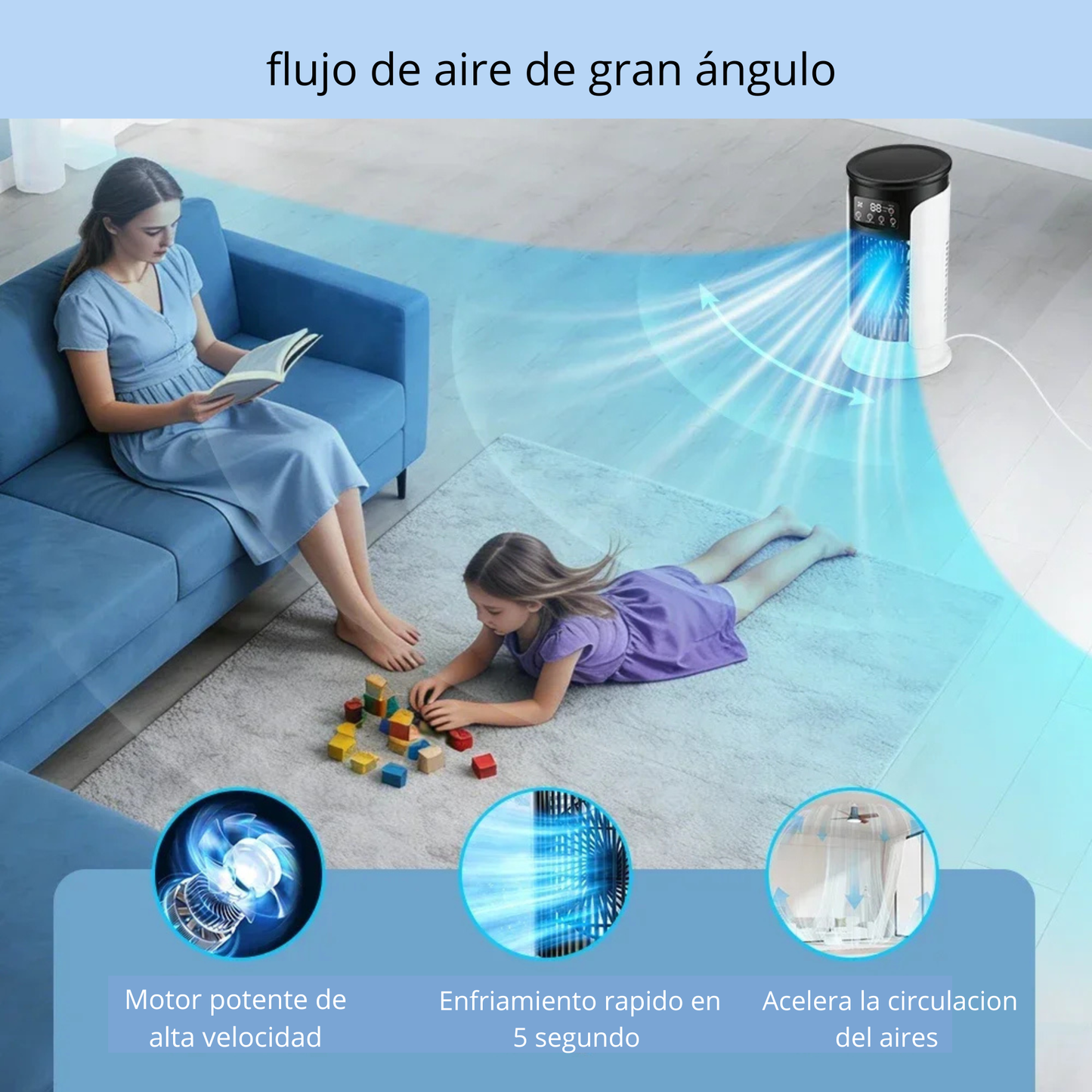 Mini Aire Portátil 3 en 1 – USB climatizador Portátil