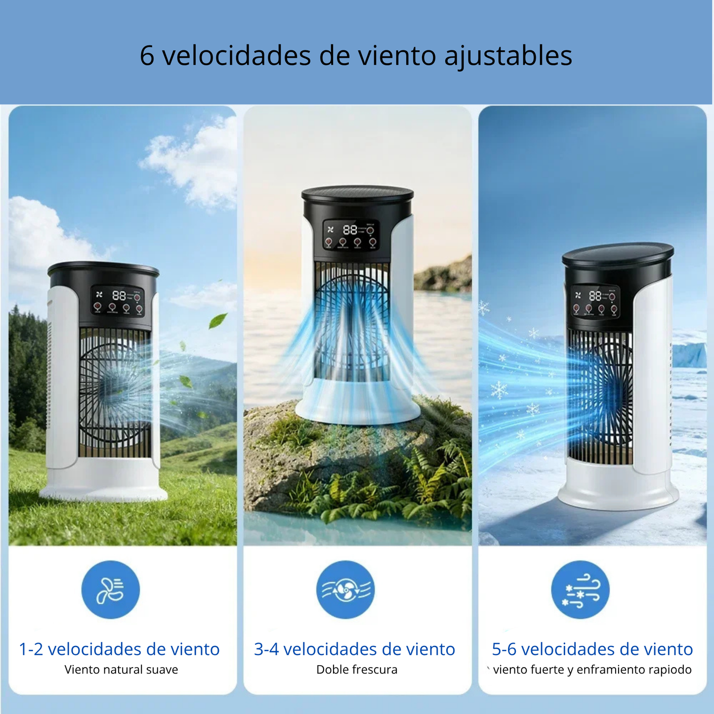 Mini Aire Portátil 3 en 1 – USB climatizador Portátil