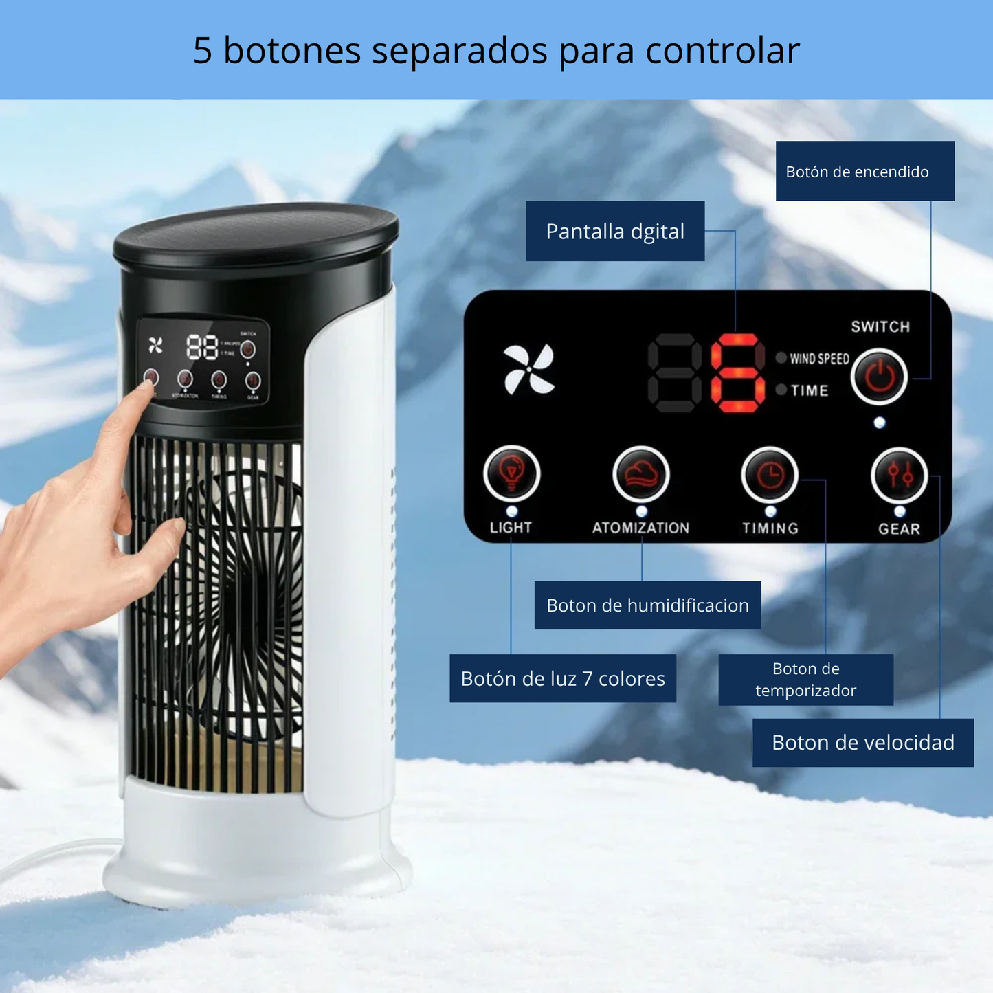 Mini Aire Portátil 3 en 1 – USB climatizador Portátil