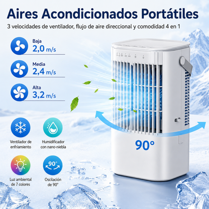 Mini Climatizador Inteligente con Humidificador